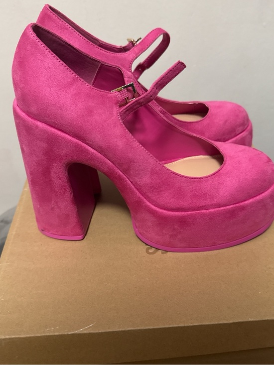 Steve Madden Shoes - Steve Madden Hot Pink Suede Platform Mary Jane Heels